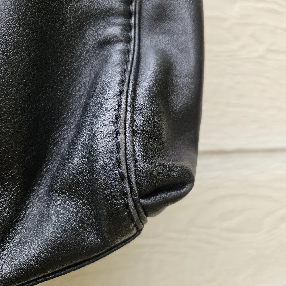 Michael Kors black leather hobo bag